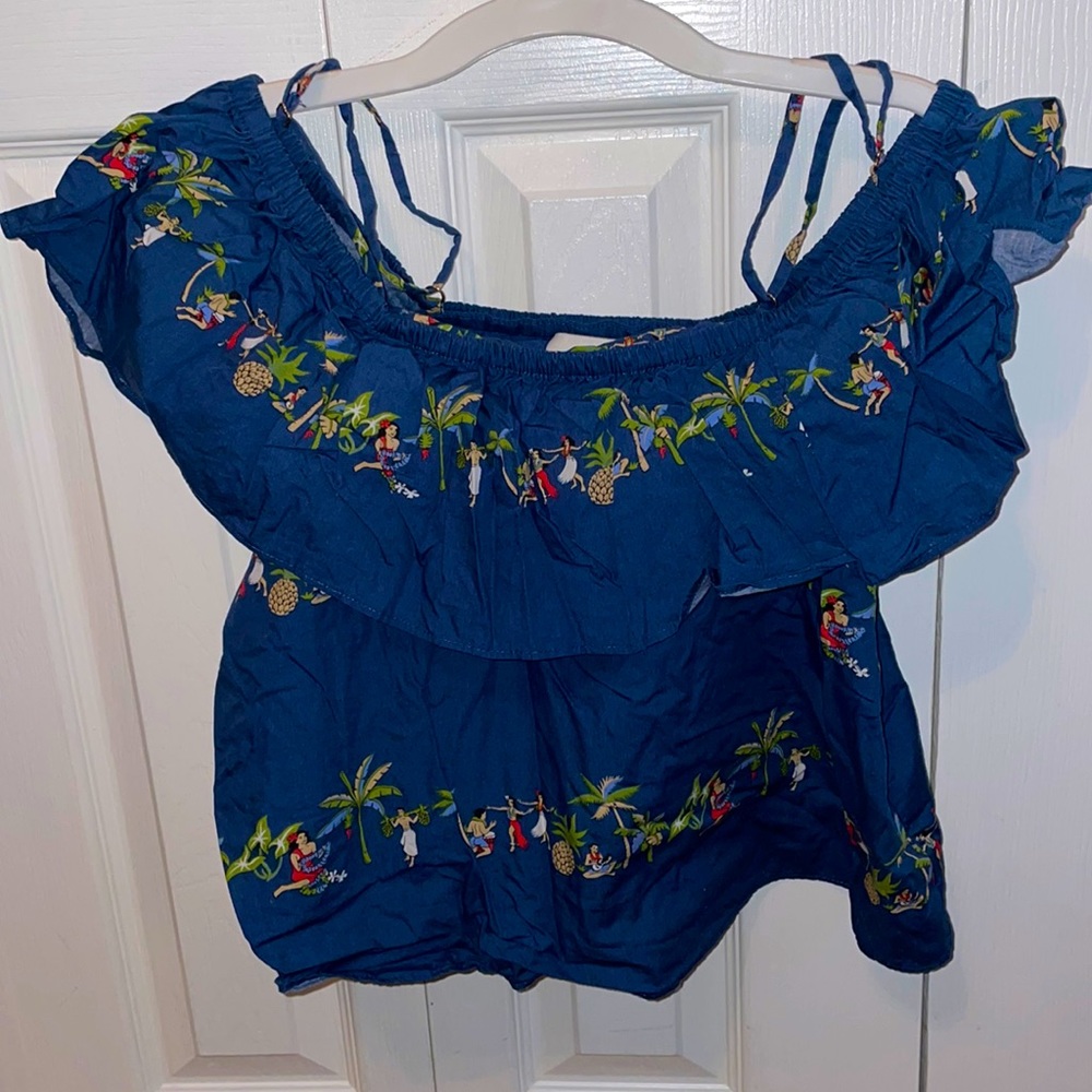 Rachel Antonoff Off the shoulder Hawaiian luau shit